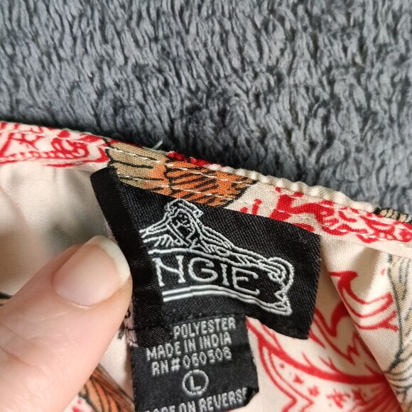 Angie Dress Women Large Red Swallow Print Cold Shoulder Rockabilly Tattoo - Picture 13 of 13